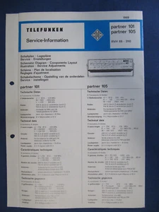 Telefunken  Partner  101 - 105  - Service-Information* - Bild 1 von 1