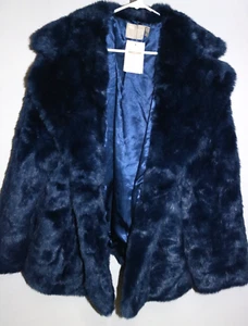 ASOS Blue Faux Fur Jacket Size US 18 NEW WITH TAGS - Picture 1 of 11