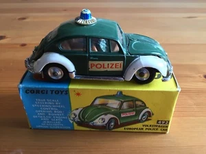 CORGI 492 VOLKSWAGEN BEETLE EUROPEAN POLICE CAR ORIGINAL AND BOXED - Picture 1 of 7