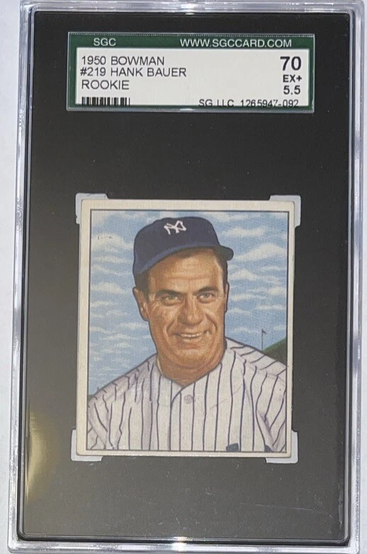 Bowman #219 1950 Hank Bauer Rookie RC PSA 5,5 leyenda de colección New York Yankees Foto 1 de 2