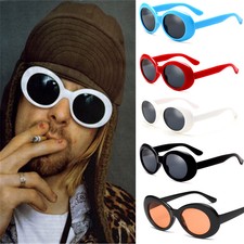 Retro Clout Goggles Unisex Sunglasses Rapper Oval Shades Grunge Glasses