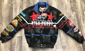 Chaqueta de cuero Nascar Kyle Petty 5th Annual Charity Ride 1999 Jeff Hamilton RARA - Imagen 1 de 10