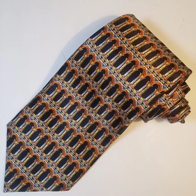 Richel Royal Pillar Pattern Silk Tie Made in Spain - Image 1 of 4