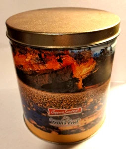 Support SCOUTING Trails End TIN w/Lid - EMPTY - Steel Canister - VINTAGE - Picture 1 of 8