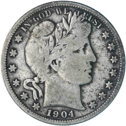 1904 S Barber Half Dollar 90% Silver Very Good VG+ See Pics A306 Cover