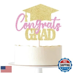 Gtseryeio Glitter Congrats Grad Cake Topper, 2025 Graduation Party Decoration - Picture 1 of 5