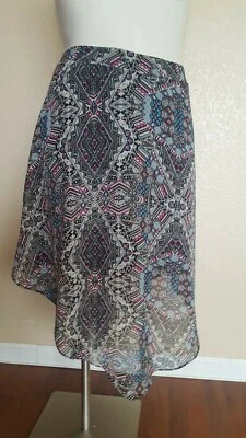 Falda asimétrica de gasa transparente forrada Maurices talla grande 0X 2X nueva Foto 1 de 4