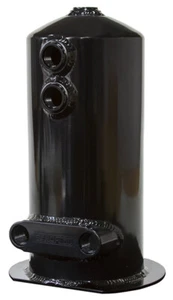 Aeroflow Surge Tank 2.5L Spun Alloy Dual Feed Option 4 X -8Orb AF49-1024BLK - Picture 1 of 1