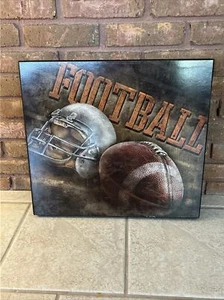 Football Wall Decor Sign Plaque Sports Bedroom Decor 17”X19” - Picture 1 of 4