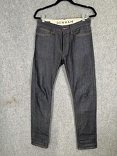DENHAM Jeans Men 29x31.5 Bolt Skinny Fit Skinny Leg Mid Rise Dark Blue Denim