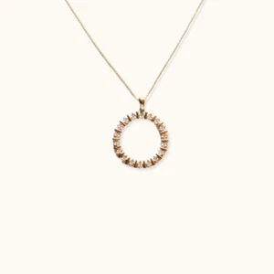 Clearance Sale! 9CT Yellow & White Gold Necklace Chain Pendant Stones L 47cm - Picture 1 of 6