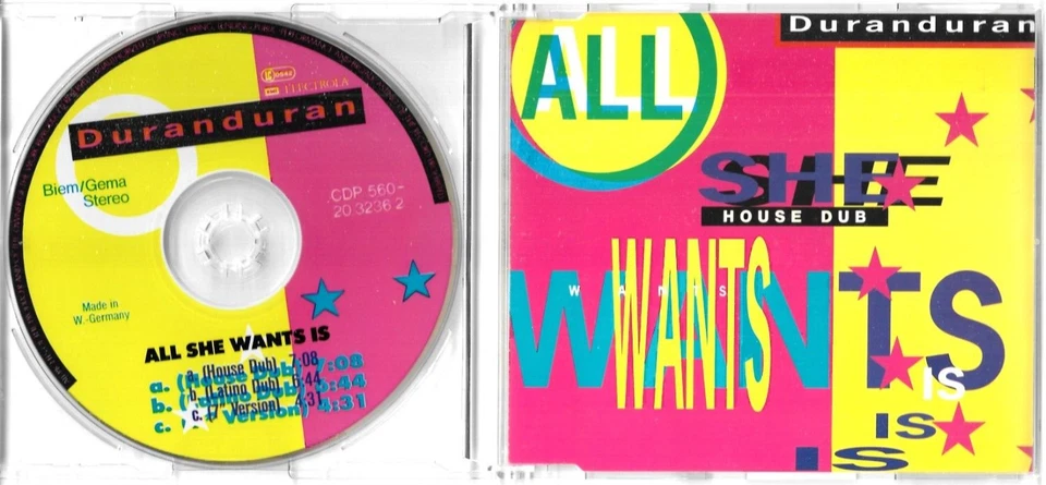 Duran Duran - All She Wants Is - Rare 1988 German 3 track House Dub CD - Image 1 of 1