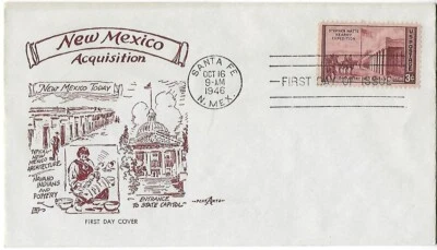 3 '46 FDC New Mexico SC#944 Pent Arts, ArtCraft,  House of Farnam ECV $20 - Image 1 of 3