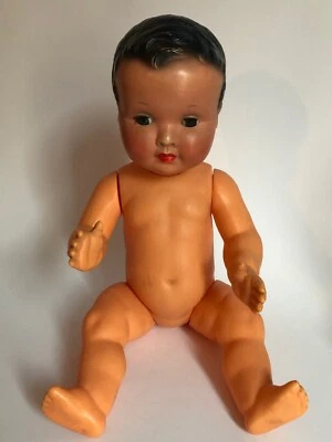 Ancien POUPON BAIGNEUR tête en CELLULOÏD et corps en plastique - Photo 1/4