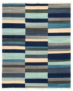 Vintage Hand Woven Carpet 8'2" x 9'10" Traditional Wool Kilim Rug - Picture 1 of 9