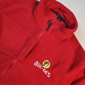 Buc-ee's Jacket Mens Medium Red Full Zip Fleece Employee Uniform Port Authority - Picture 1 of 9