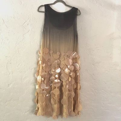 Sportmax Défilé Seda Gasa Funda Transparente Cóctel Fiesta Vestido Círculo Ombre 12 Foto 1 de 4