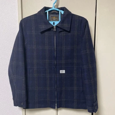 WTAPS Wool Jacket Men's Navy Check Coat 2010 AW Used - Image 1 of 4