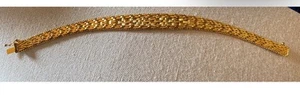 Milor Signed 925 Gold Vermeil Woven Bracelet Size 7.5” 19+ Grams Sparkle - Picture 1 of 7