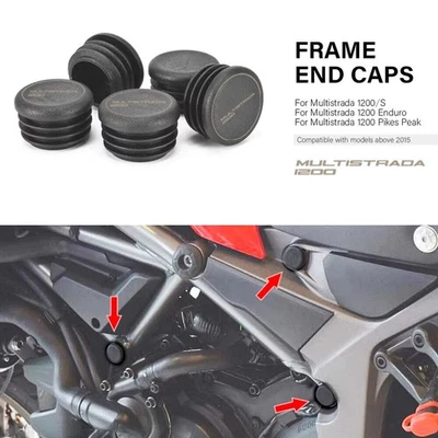 Frame Hole Cover Caps Plug Frame Cap Fit For Ducati Multistrada 1200 S 2015- 5X - Imagem 1 de 4