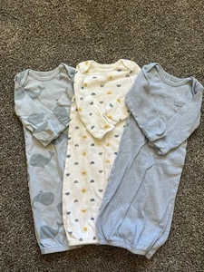 Simple Joys by Carter's Baby Cotton Sleeper Gown Set Of 3 Whales Sun 0-3 months - Picture 1 of 7