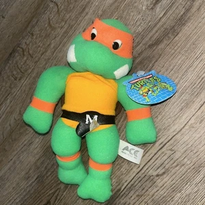Peluche Michelangelo Tartarughe Ninja Mutanti Teenage TMNT 1989 Vintage Nuovo con etichette 7" - Foto 1 di 6