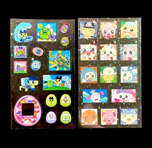 Teilen 2 TAMAGOTCHI Emoji ANIME NIEDLICH japanischer AUFKLEBER holografisches Prisma prismatisch - Bild 1 von 4