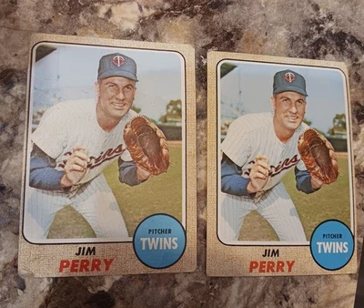 (2) 1968 Topps Jim Perry #393 Gemelos Cy Young Ganador Foto 1 de 4