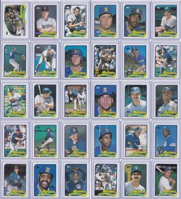 Seattle Mariners 1989 Topps Baseball Team Set 30 Cards - Image 1 of 4