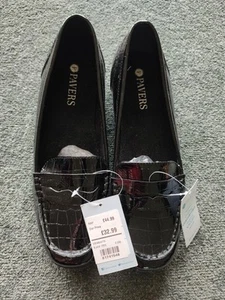 Pavers Black Patient Loafers Size 6 - Picture 1 of 9