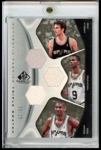 2006-07 UD SP JUEGO USADO TIM DUNCAN, MANU GINOBILI, TONY PARKER TRIPLE JERSEY/25 - Imagen 1 de 1