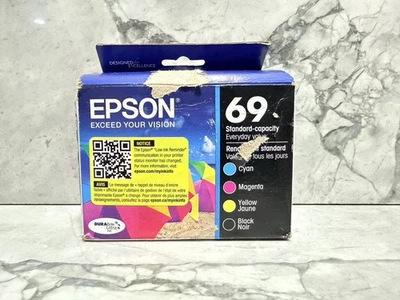 Epson Genuine 69 Black Cyan Magenta Yellow Ink Cartridges 2025 Sealed - Image 1 of 4