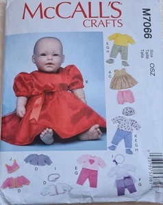 McCall's Easy Sewing Pattern 7066 - Baby Doll Clothes M7066 excellent condition - Picture 1 of 2