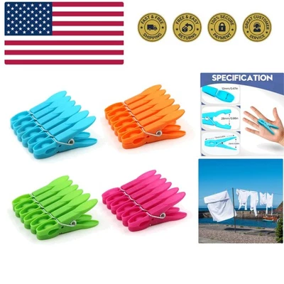 Pinzas de plástico coloridas para ropa, clips de alfileres de ropa de lavandería de alta resistencia con spri... Foto 1 de 4