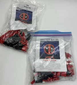 Bricker Builds The Mercs Icon LEGO Brick Custom Set Lot x2 Complete Deadpool - Afbeelding 1 van 4