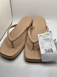 Damen-Sandalen Crocs rosa karamell Miami Flip-Flops Größe 8 M neu mit Etikett - Bild 1 von 12