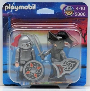Blister Duo Pacco Eiserne Cavaliere Playmobil 5886 V. `10 Per Maniero Torneo Ovp - Picture 1 of 3