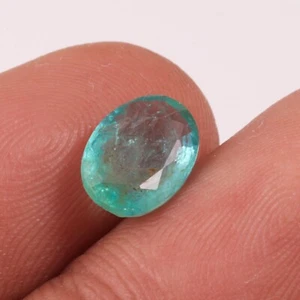 1.69 Ct Natural Zambian Emerald Oval Cut Faceted Emerald Loose Gemstone - Picture 1 of 3