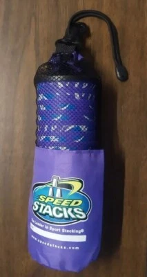 Lote de 12 tazas Speed Stacks púrpura azul signo de la paz con bolsa y guardavasos Foto 1 de 4