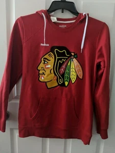Women's Chicago Blackhawks Reebok Red Long Sleeve Hooded Sweatshirt Sz. XL - Picture 1 of 4