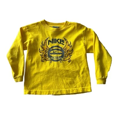 NIKE VINTAGE LITTLE BOYS YELLOW GRAPHIC LONG SLEEVE T-SHIRT 6 - Image 1 of 3