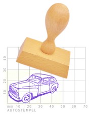 Volvo PV 544 Humpback Volvo Sedan Vintage Car as Car Stamp - Rubberstamp