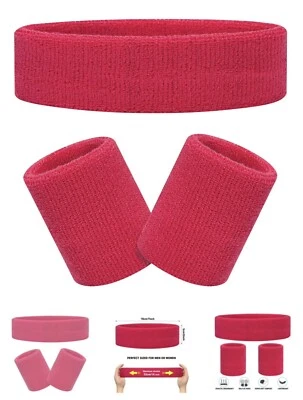  Juego de diadema de sudadera y 2 x pulseras vestido elegante años 80 fiesta, gimnasio, yoga Foto 1 de 4