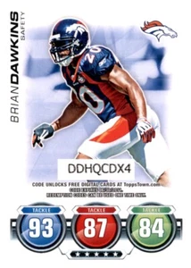 2010 Topps Attax Brian Dawkins NFL PWE Insert Broncos - Picture 1 of 2