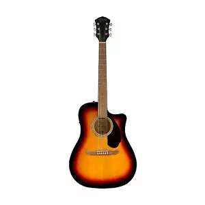 Fender FA-125CE Dreadnought Acoustic Guitar, Walnut FB, Sunburst - Picture 1 of 8
