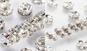 4,5,6,8,10mm 20St. Strassrondelle Grade AAA silber Topqualität ! - Bild 1 von 9