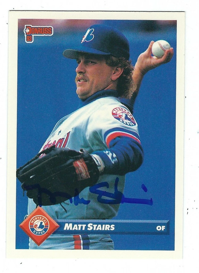 Autographed MATT STAIRS 1993 Donruss Montreal Expos Card #460 Show ticket - Image 1 of 1