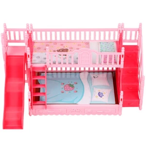 Pretend Play Game Small Double-deck Bed Doll Bunk Bed Decoration Doll Furniture - Picture 1 of 11