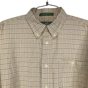 Camicia vintage ORVIS uomo L bottoni a quadri casual verde etichetta pesca a mosca - Foto 1 di 8