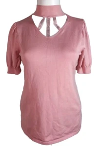 Suéter tejido Love Ever After para mujer rosa con cuello de estrás talla grande - Imagen 1 de 8